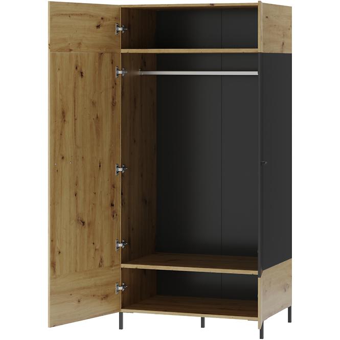Schrank Lucas 70 Eiche Artisan/Schwarz Mat