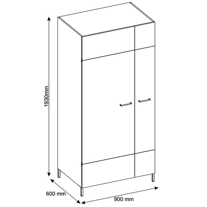 Schrank Lucas 70 Eiche Artisan/Schwarz Mat