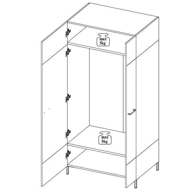 Schrank Lucas 70 Eiche Artisan/Schwarz Mat
