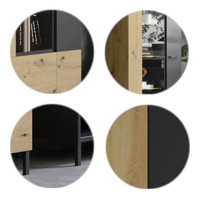 Schrank Lucas 70 Eiche Artisan/Schwarz Mat