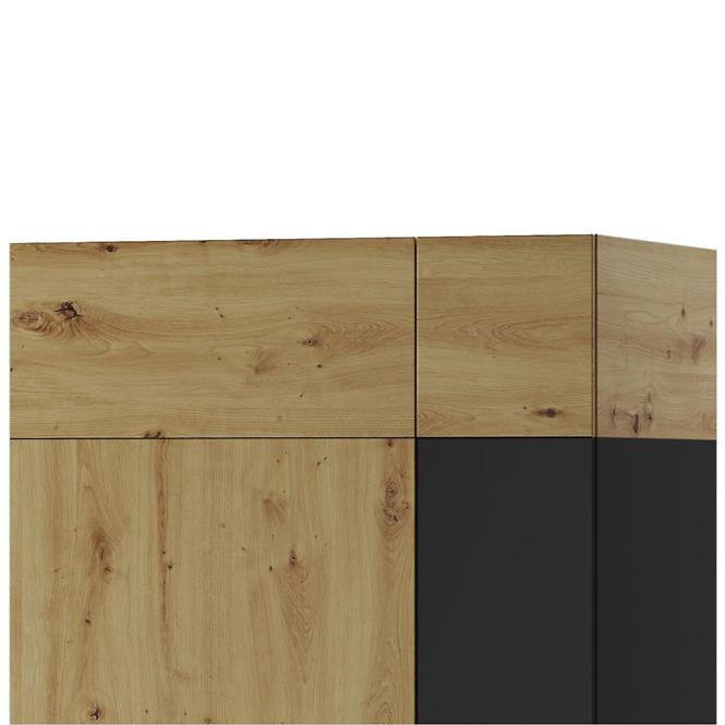 Schrank Lucas 70 Eiche Artisan/Schwarz Mat