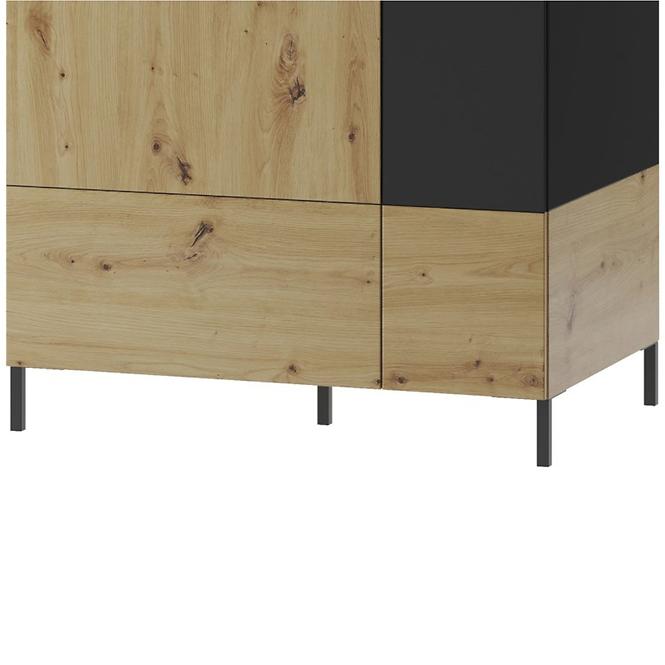 Schrank Lucas 70 Eiche Artisan/Schwarz Mat