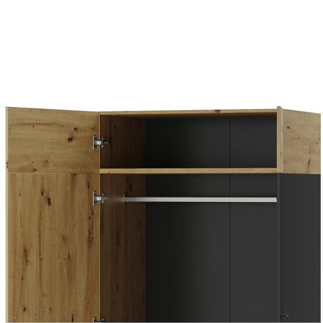 Schrank Lucas 70 Eiche Artisan/Schwarz Mat