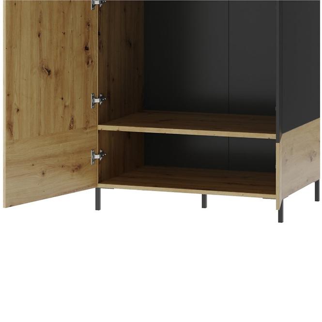Schrank Lucas 70 Eiche Artisan/Schwarz Mat