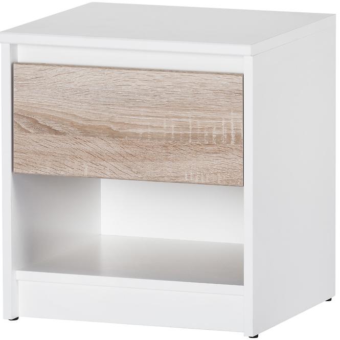 Nachttisch Wenecja 42cm Weiß/Eiche Sonoma