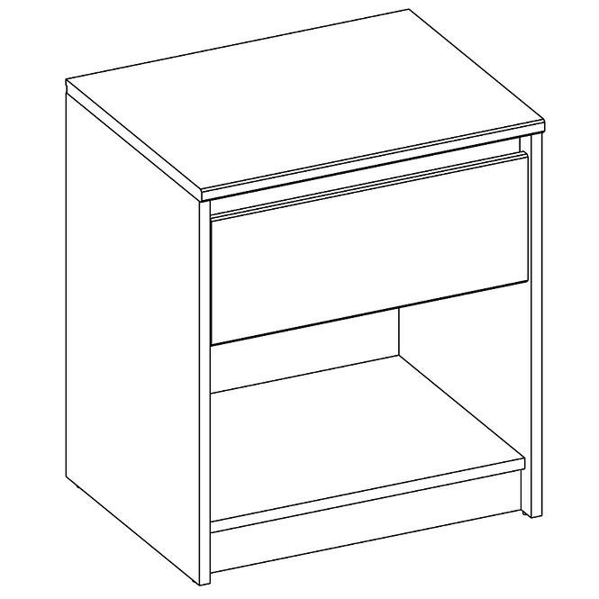 Nachttisch Wenecja 42cm Weiß/Eiche Sonoma