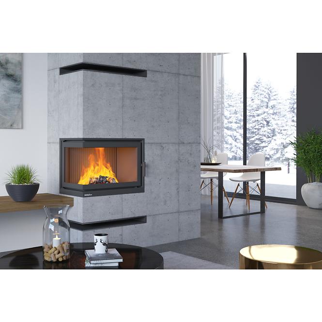 Kamineinlage Fiorina Ecke 13kW Glas links