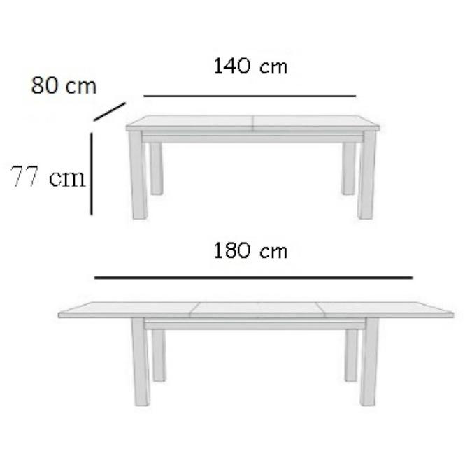 Tisch 140x80l+40 Weiß,3