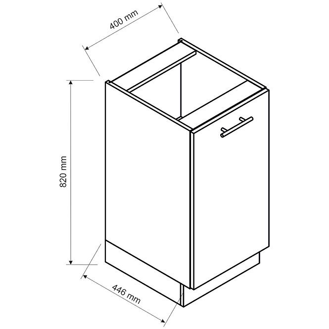 Küchenschrank Paula Grau D40 /L Bb