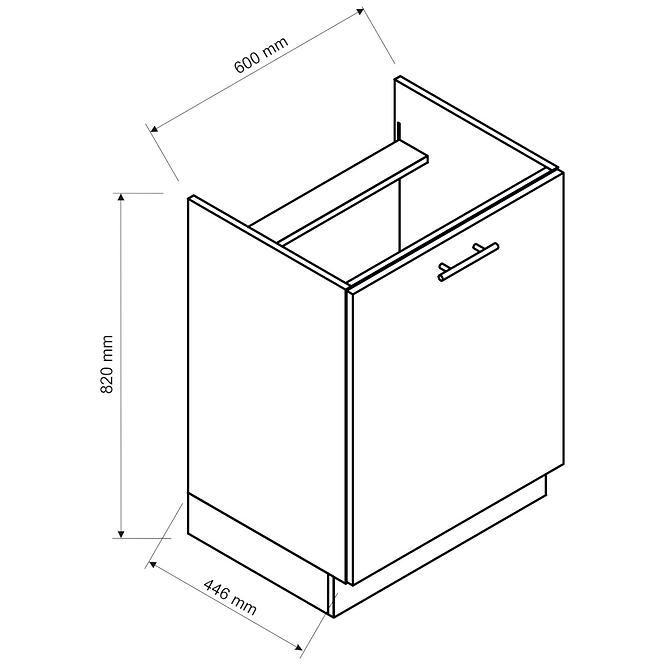 Küchenschrank Paula Weiß D60 Pc P Bb