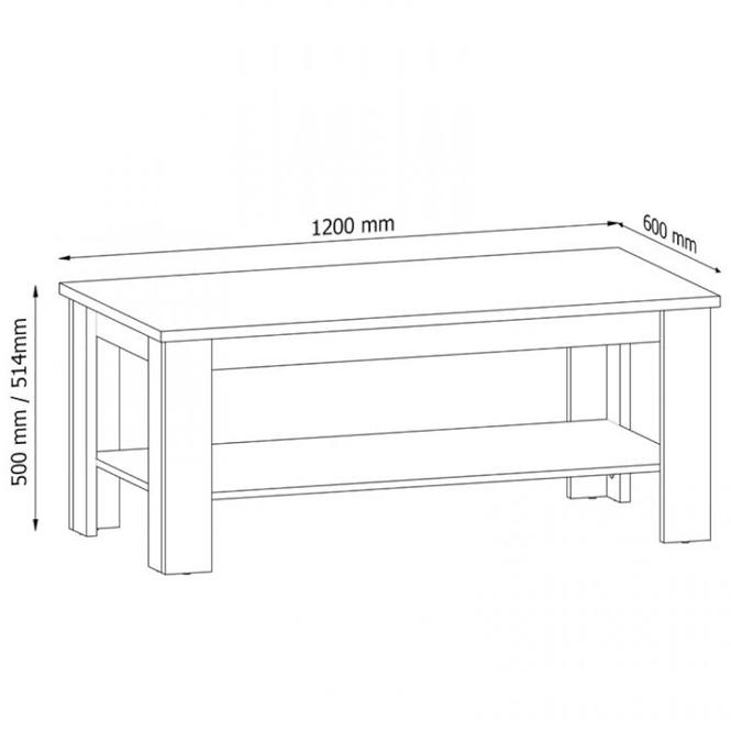Couchtisch Prowansja 120cm Kiefer Andersen/Eiche Lefkas Dunkel, ST2