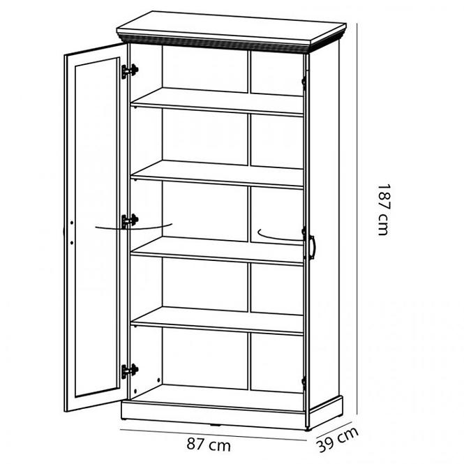 Vitrine Royal 87cm Kiefer Nord/Eiche, WS