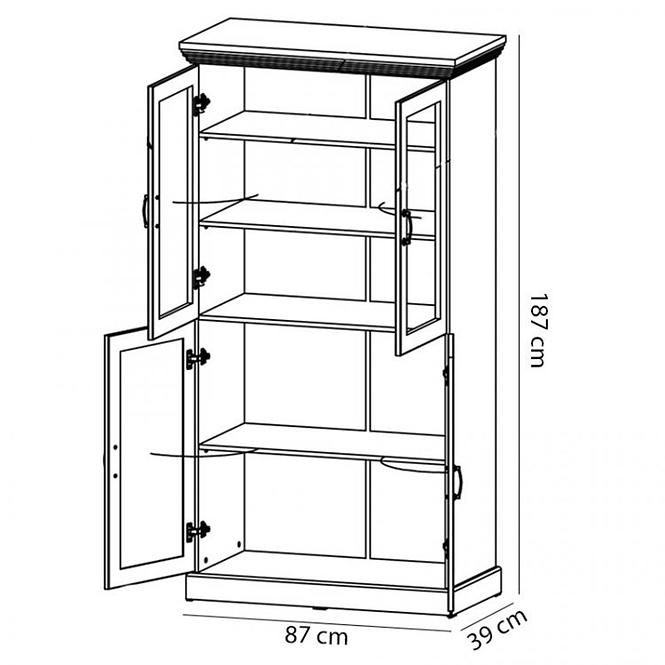 Vitrine Royal 87cm Kiefer Nord/Eiche, W4D