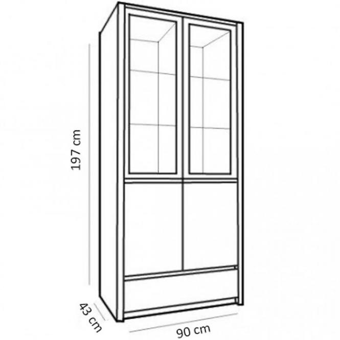 Vitrine Montana 90cm Eiche Lefkas, W2D