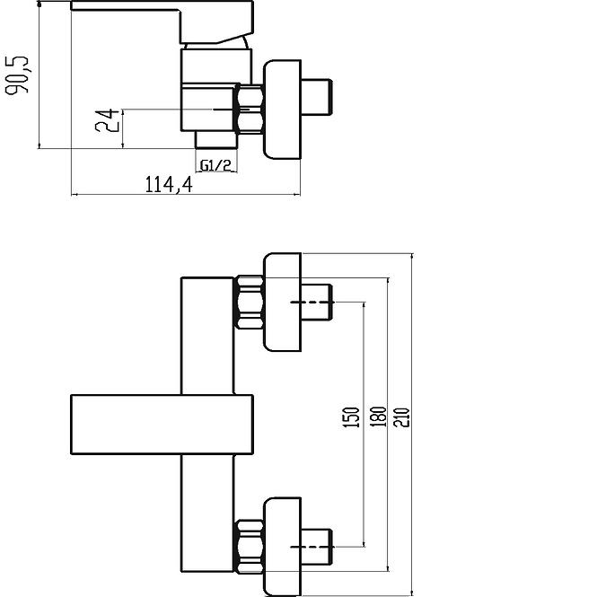 Duscharmatur TITANIA CUBE  98860/1,0 Chrom ohne Zubehör