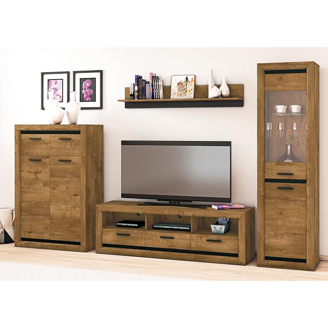 Schrank Baltica 55cm Eiche Lefkas + Schwarz