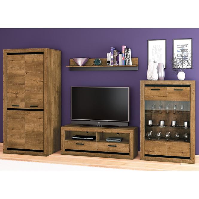 Schrank Baltica 55cm Eiche Lefkas + Schwarz