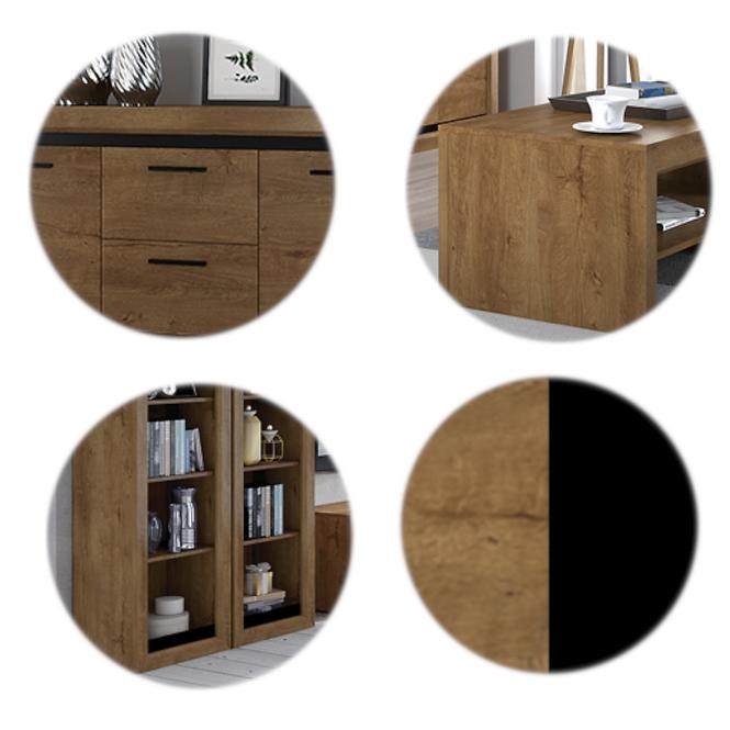 Schrank Baltica 55cm Eiche Lefkas + Schwarz
