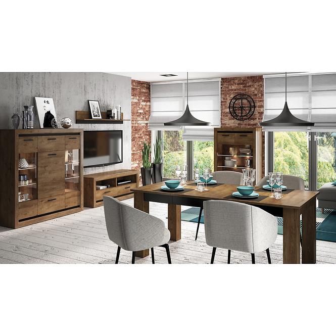 Schrank Baltica 55cm Eiche Lefkas + Schwarz