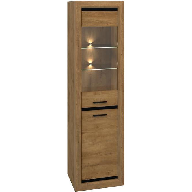 Vitrine 55 Baltica 03/S Eiche Lefkas + Schwarz
