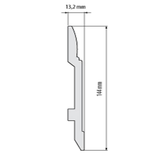 Sockelleiste LPC-25-T101 Weisser Satin