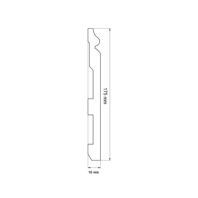 Sockelleiste LPC-33-T101 Weisser Satin
