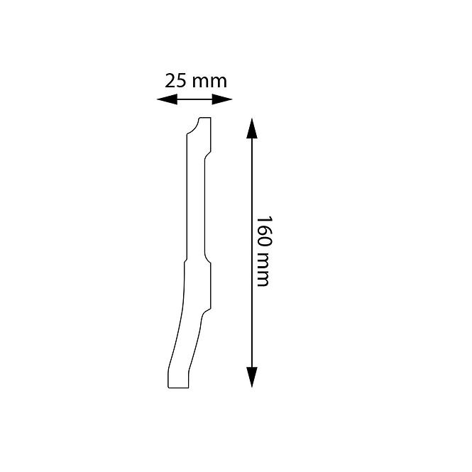 Sockelleiste LPC-35-T101 Weisser Satin
