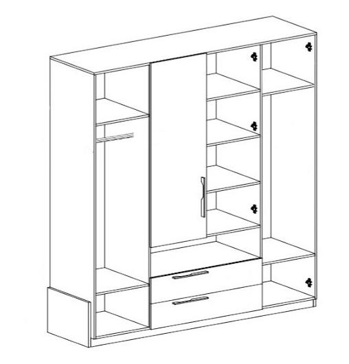 Schrank Morena 210cm Schwarz/Baltimore