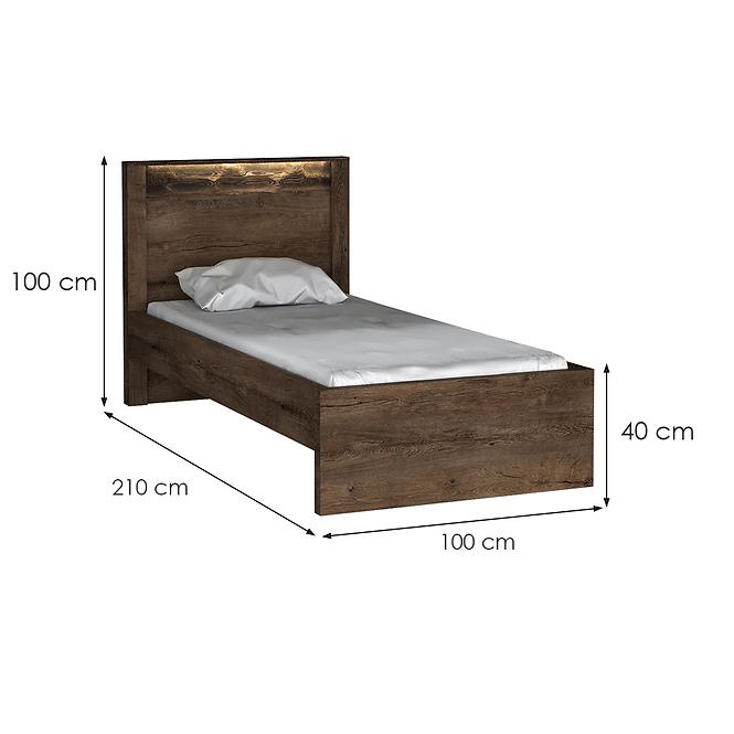 Bett Indianapolis 90cm Asche