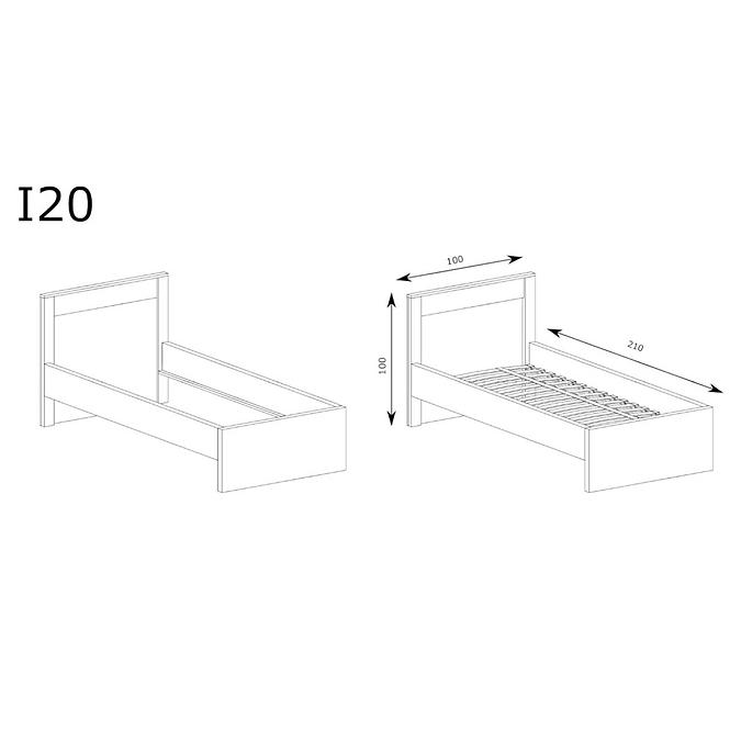 Bett Indianapolis 90cm Asche