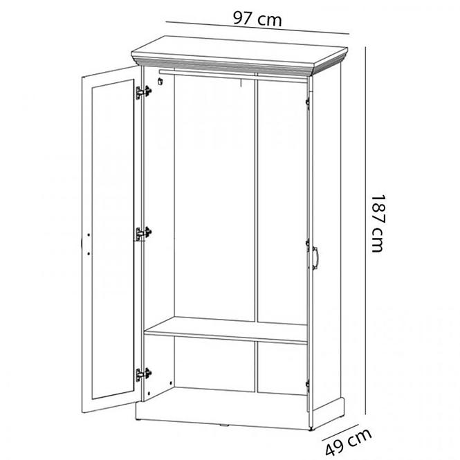 Schrank Royal S2d Kiefer Nord/Eiche, S2D