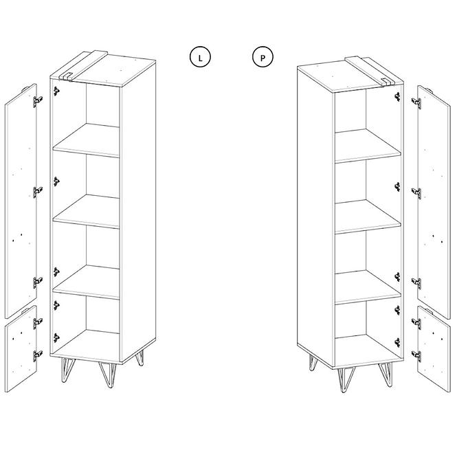 Schrank Lofter 45cm Eiche Wot/Beton Mill