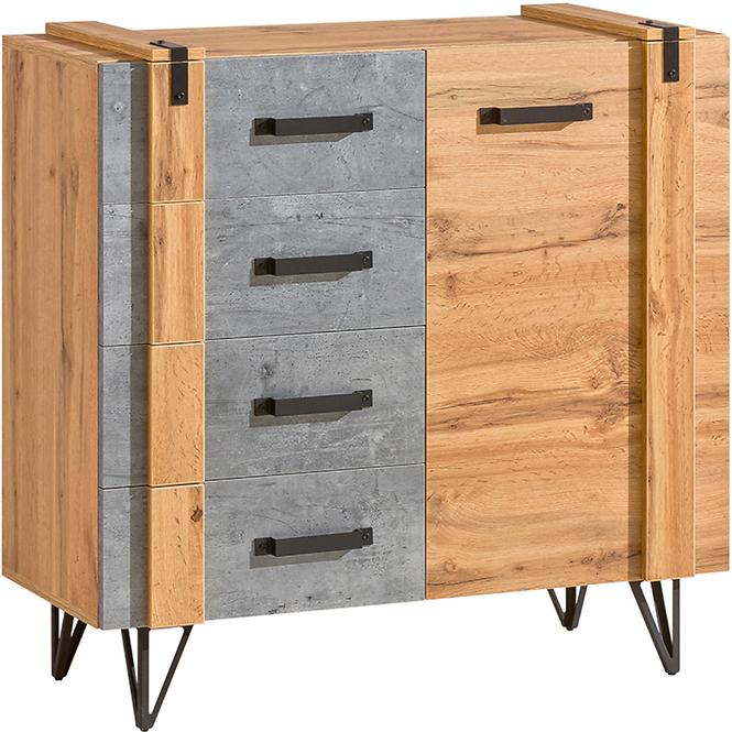 Kommode Lofter 90cm Eiche Wot/Beton Mill