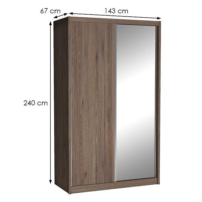 Schrank Mit Spiegel Karol 143cm Eiche