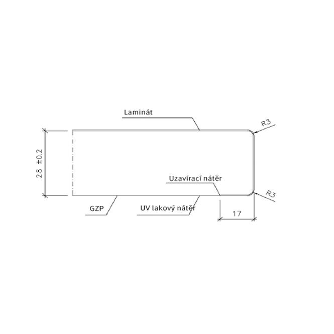 Arbeitsplatte F202 St15 Mramor Schwarz 2600x600x28mm