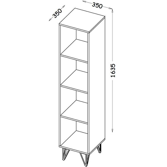Regal Lofter 35cm  Eiche Wot/Beton Mill