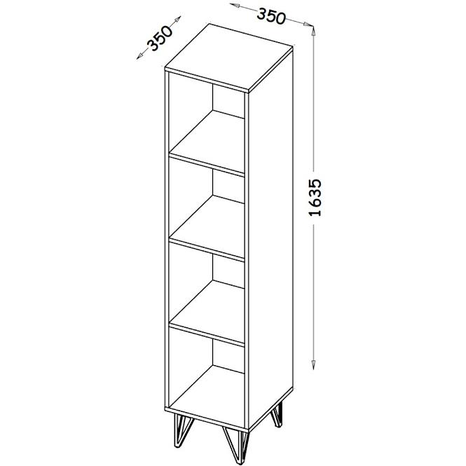 Regal Lofter 35cm  Eiche Wot/Beton Mill