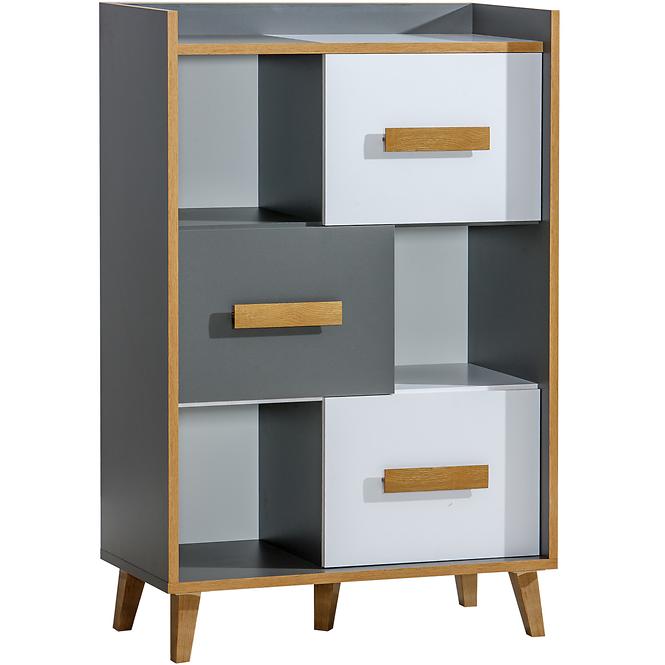 Regal Werso 90cm Eiche Riviera/Wiess Bryl/Antrac