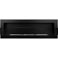 Bio Kamin 1200x400  Schwarz strukturell mit Glas