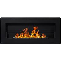 Bio Kamin 900x400 Box Schwarz strukturell mit Glas