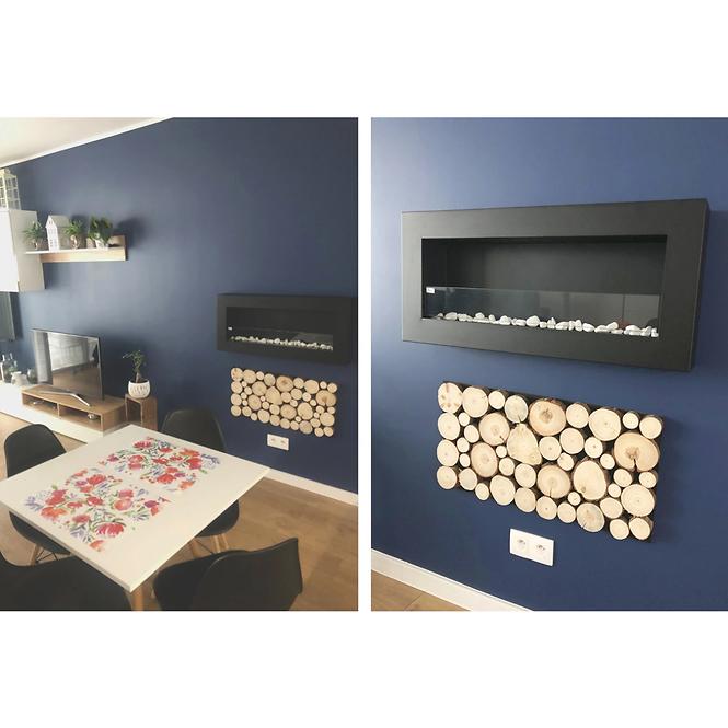 Bio Kamin 900x400 Box Schwarz strukturell mit Glas