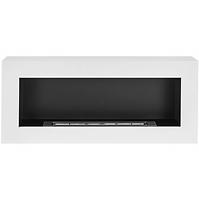Bio Kamin 900x400 Box Weiß strukturell mit Glas