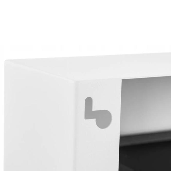 Bio Kamin 900x400 Box Weiß strukturell mit Glas