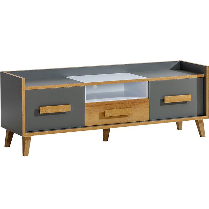 Tv Tisch Werso 160cm Eiche Riviera/Weiß Bryl/Antrac