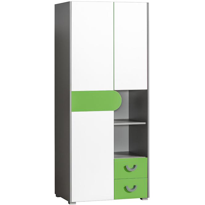 Schrank Futuro 80cm Grün/Weiß/Grafit