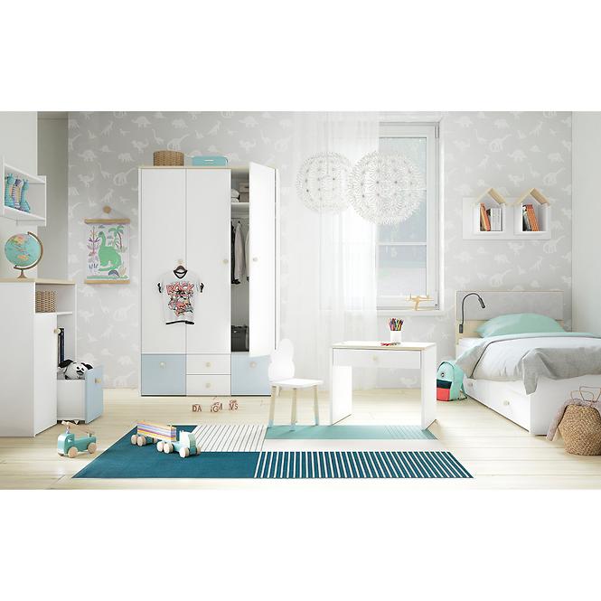 Bett Elmo 90cm Weiß/Buche Fjord