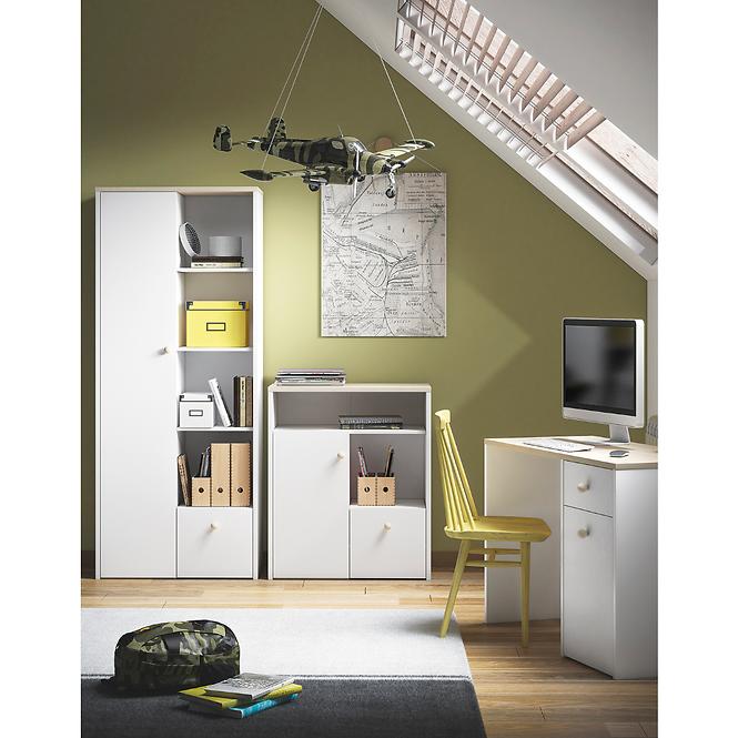Bett Elmo 90cm Weiß/Buche Fjord