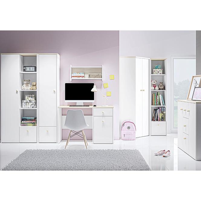 Bett Elmo 90cm Weiß/Buche Fjord