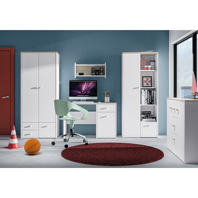 Bett Elmo 90cm Weiß/Buche Fjord