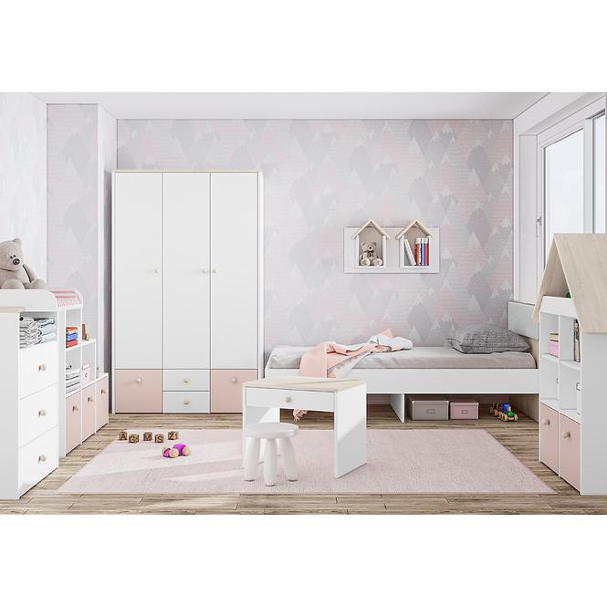 Bett Elmo 90cm Weiß/Buche Fjord